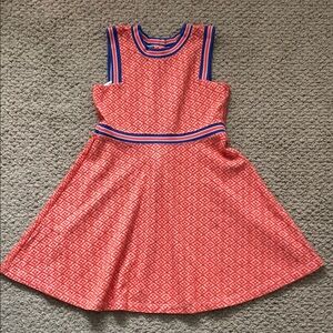 Like New Janie and Jack Coral and Navy Geometric Dress
